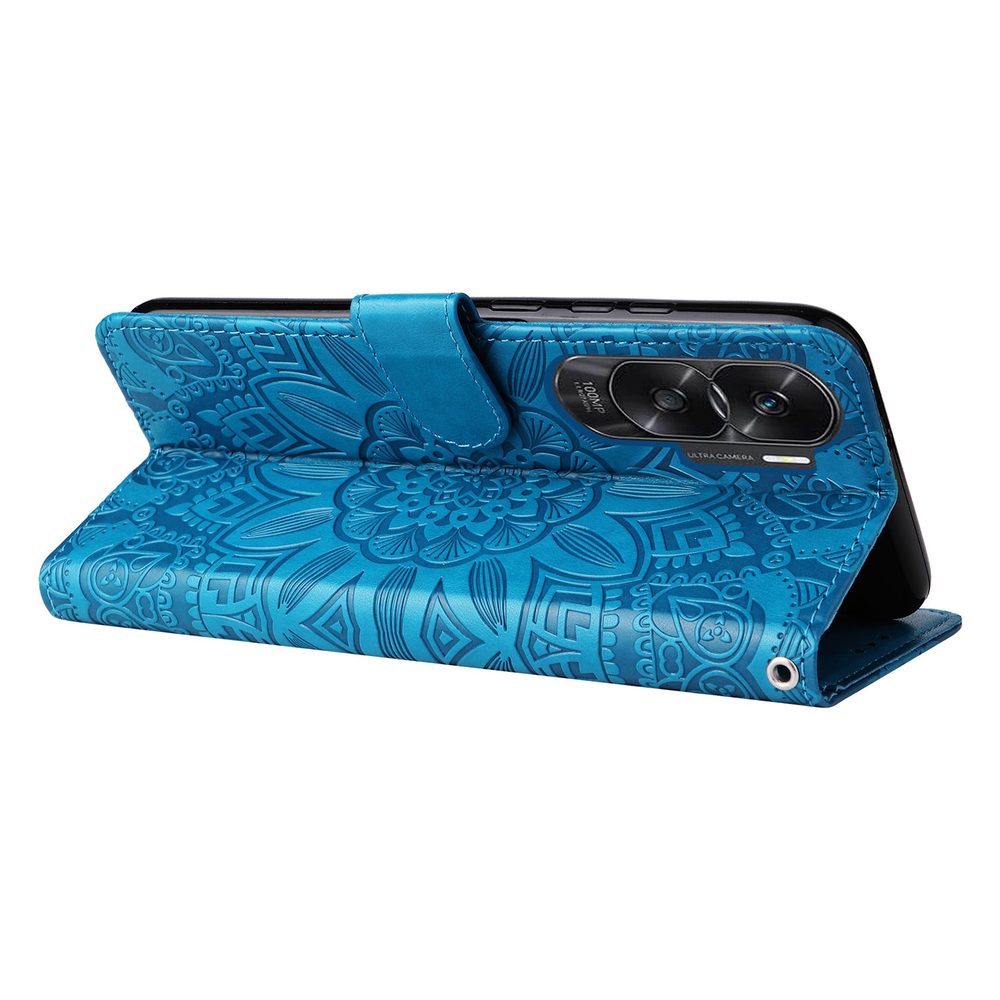 For Honor X50i 5G / 90 Lite 5G Anti-Scratch Wallet Case Sunflower Imprinted Phone Flip Stand PU Leather Cover