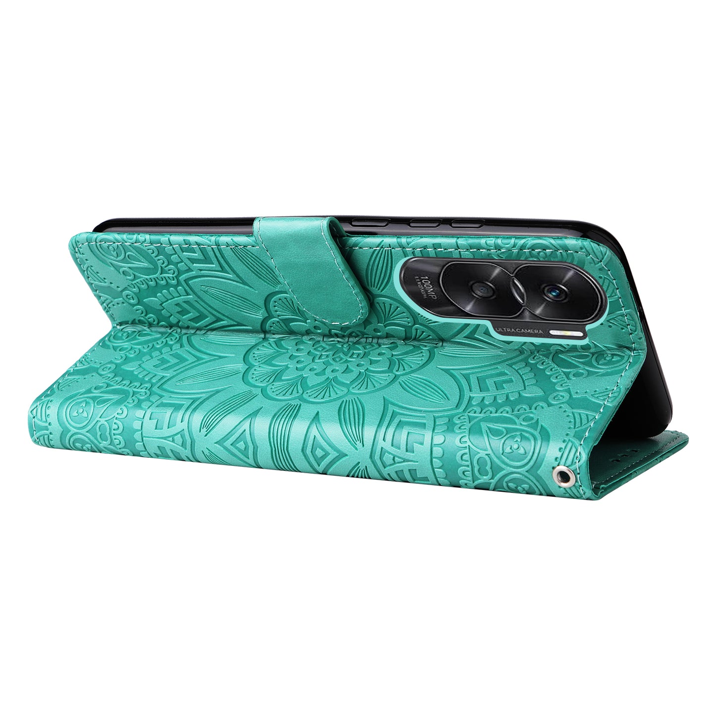 For Honor X50i 5G / 90 Lite 5G Anti-Scratch Wallet Case Sunflower Imprinted Phone Flip Stand PU Leather Cover