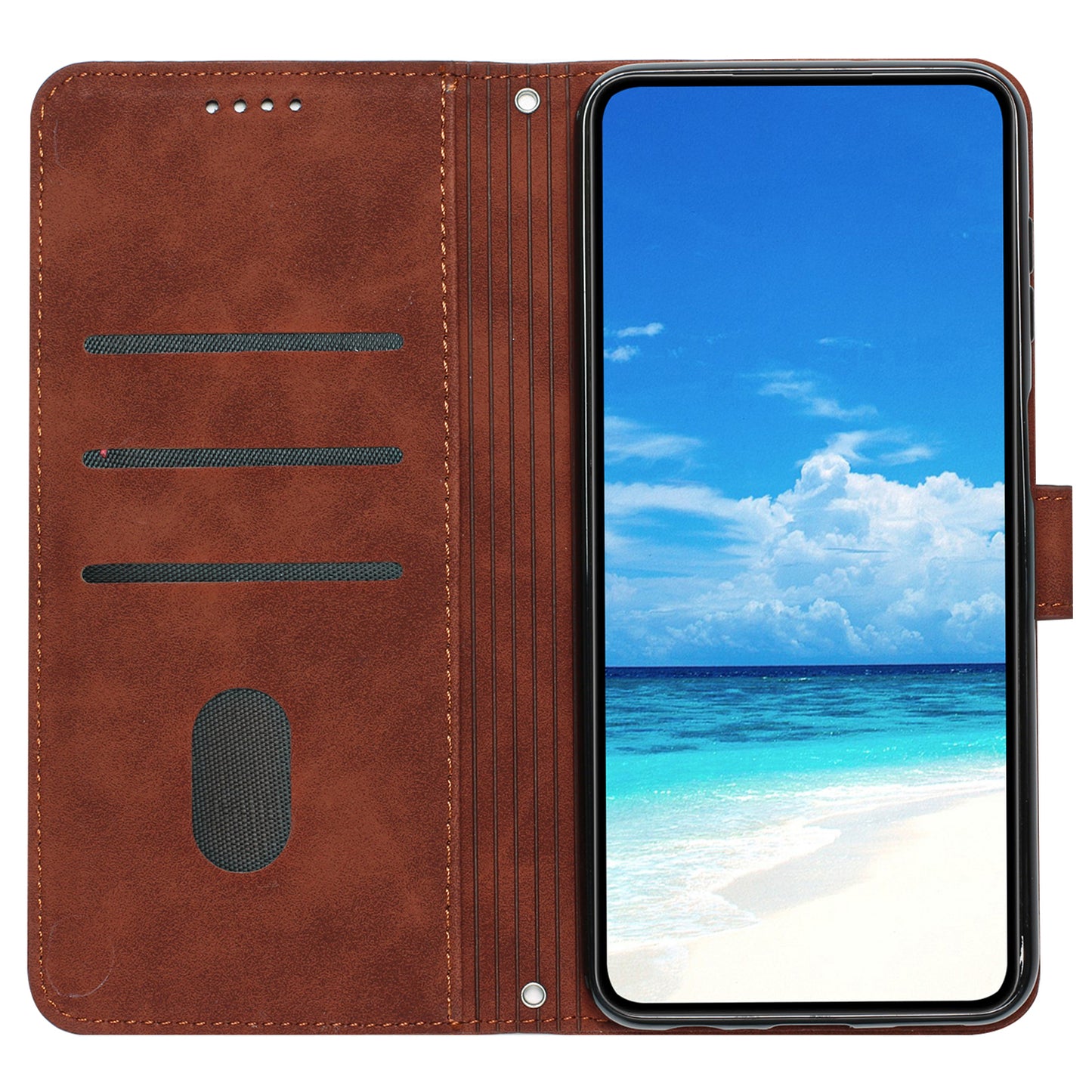 For Infinix Hot 30i Stand Shell Heart Shape Imprinted PU Leather Phone Wallet Case