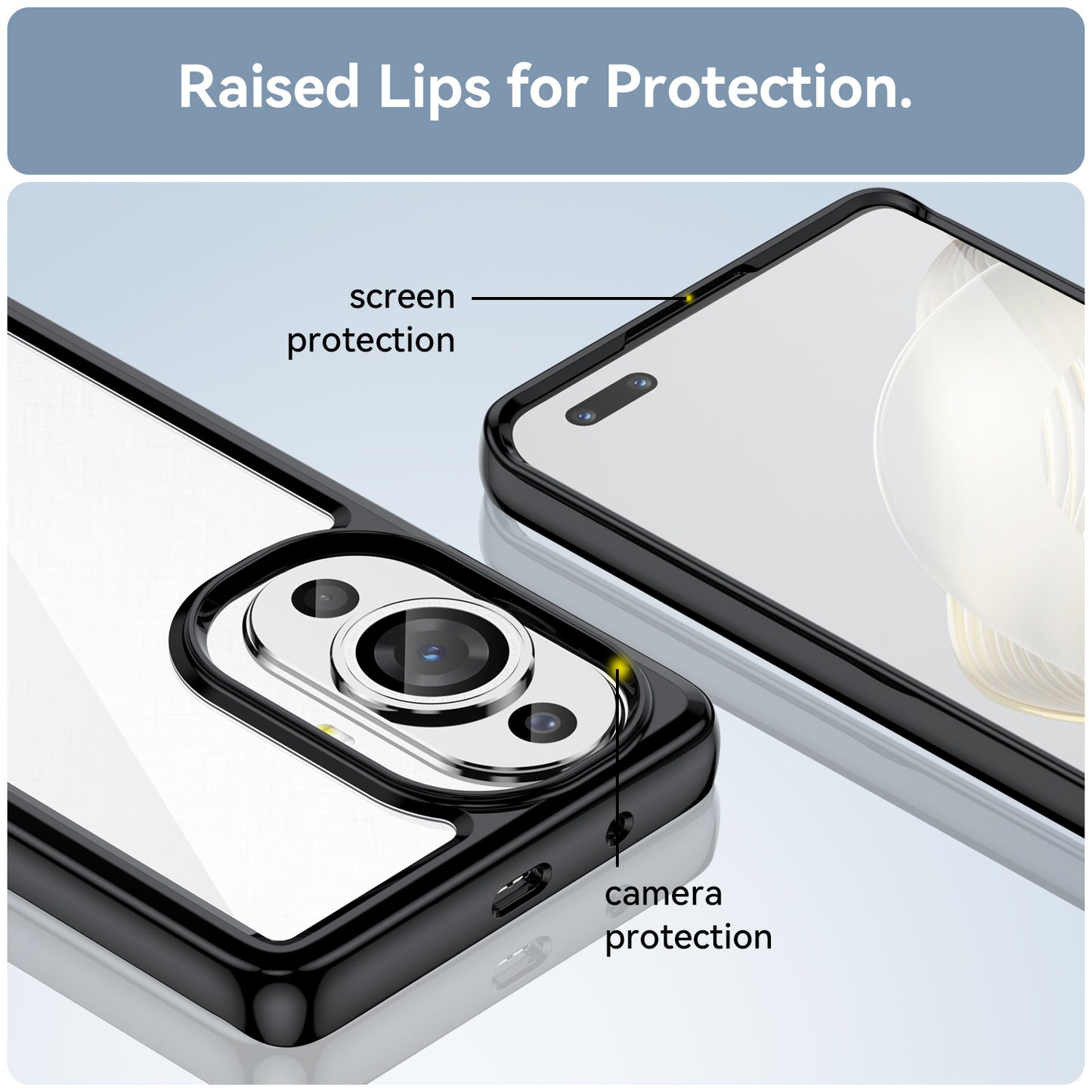 For Huawei nova 11 Pro / nova 11 Ultra Transparent Phone Case TPU+Acrylic Smartphone Cover