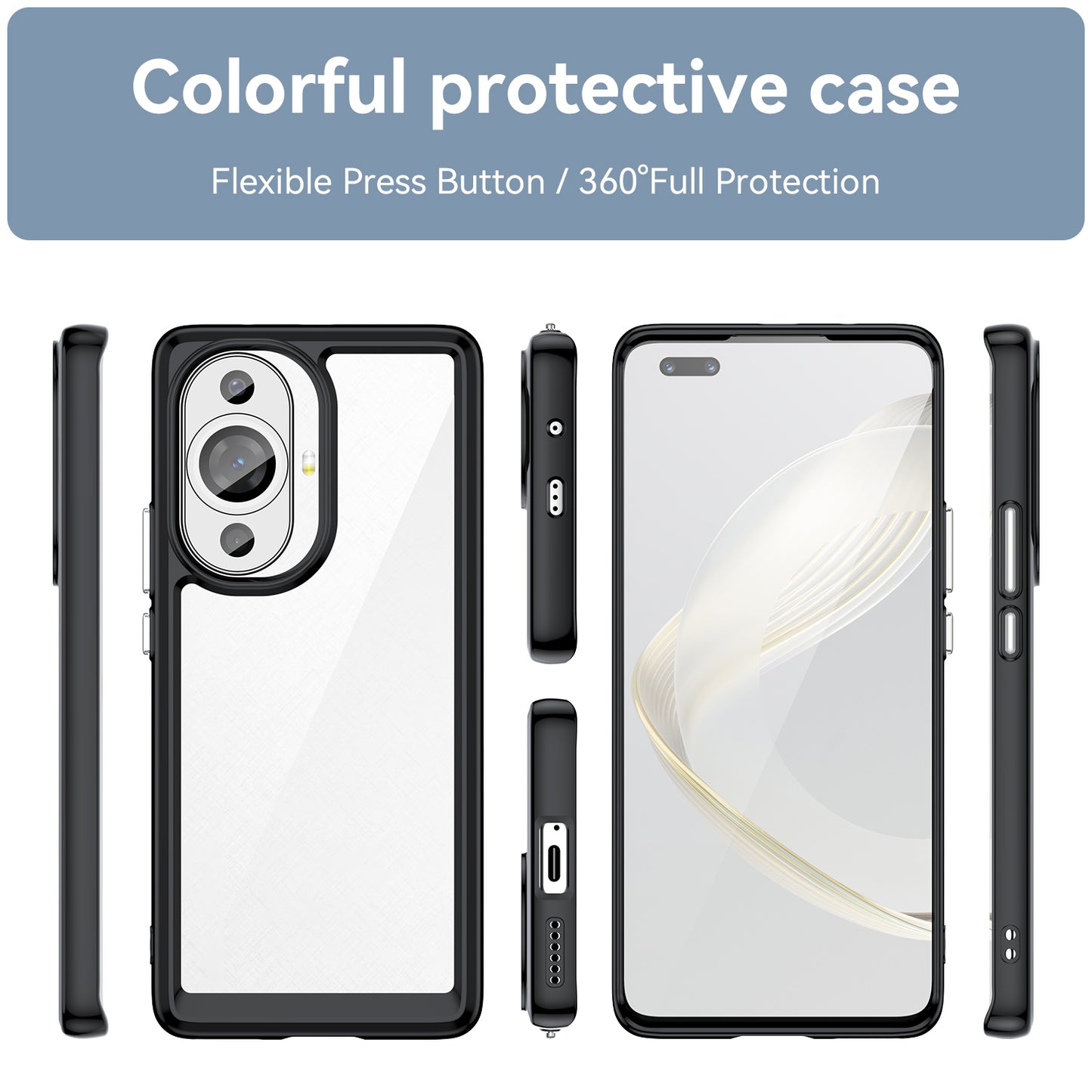For Huawei nova 11 Pro / nova 11 Ultra Transparent Phone Case TPU+Acrylic Smartphone Cover
