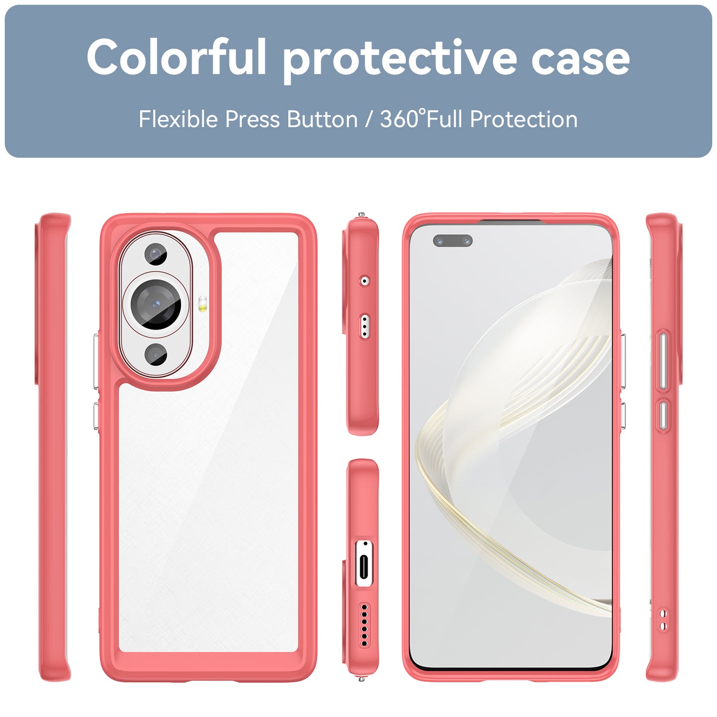 For Huawei nova 11 Pro / nova 11 Ultra Transparent Phone Case TPU+Acrylic Smartphone Cover