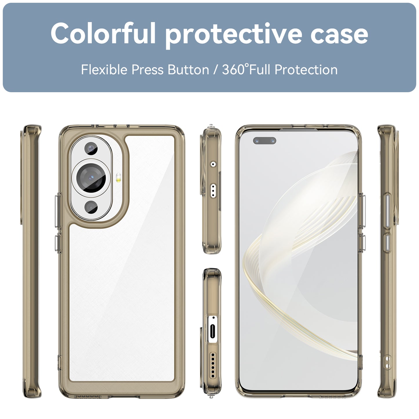 For Huawei nova 11 Pro / nova 11 Ultra Transparent Phone Case TPU+Acrylic Smartphone Cover