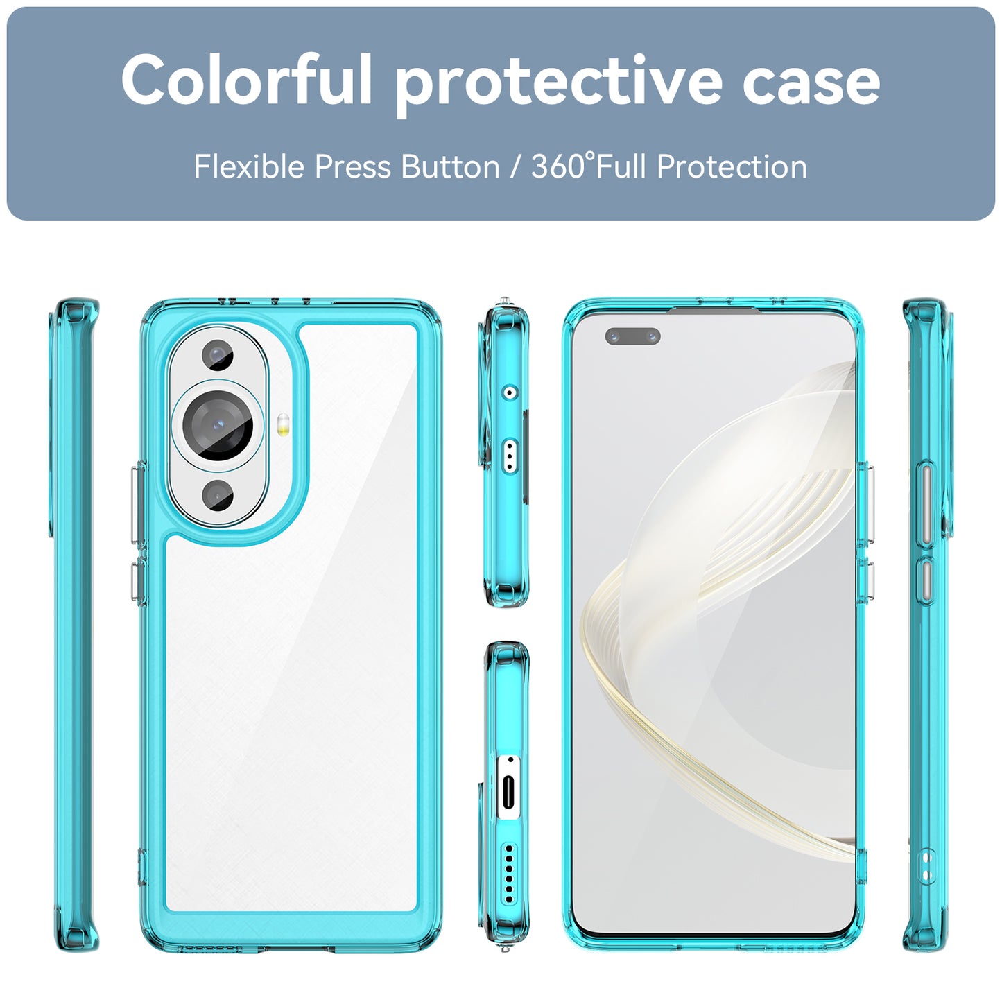 For Huawei nova 11 Pro / nova 11 Ultra Transparent Phone Case TPU+Acrylic Smartphone Cover