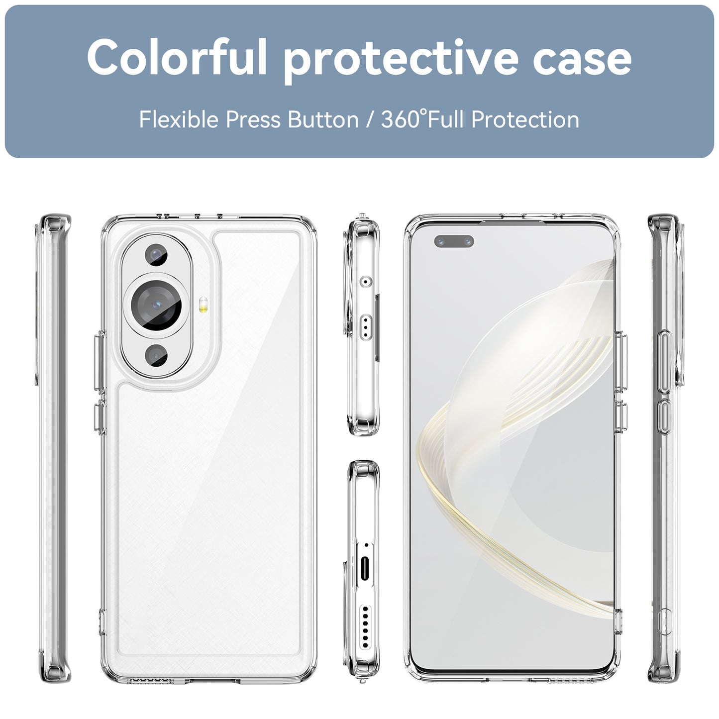 For Huawei nova 11 Pro / nova 11 Ultra Transparent Phone Case TPU+Acrylic Smartphone Cover