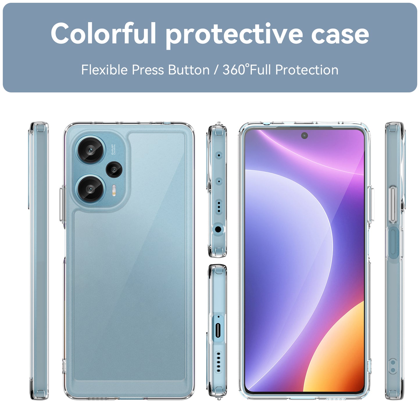 For Xiaomi Redmi Note 12 Turbo / Poco F5 5G Protective Phone Case TPU+Acrylic Anti-scratch Cover
