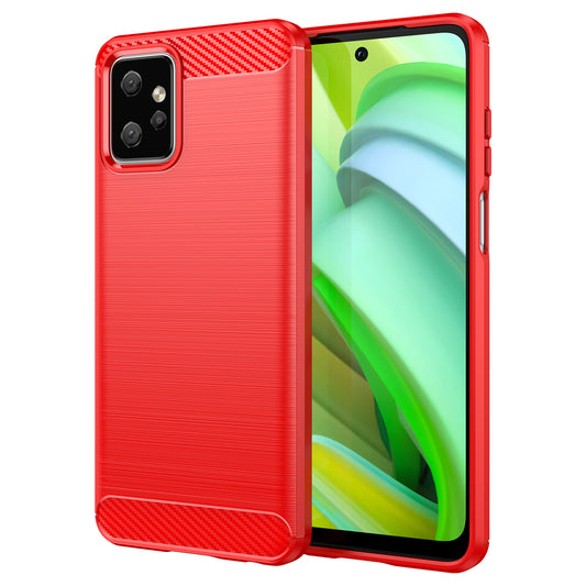 TPU Phone Cover for Motorola Moto G Power 5G Carbon Fiber Texture Brushed Back Protector Case