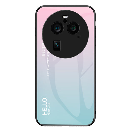 For Oppo Find X6 Pro Gradient Tempered Glass Phone Case PC+TPU Anti-Drop Cover