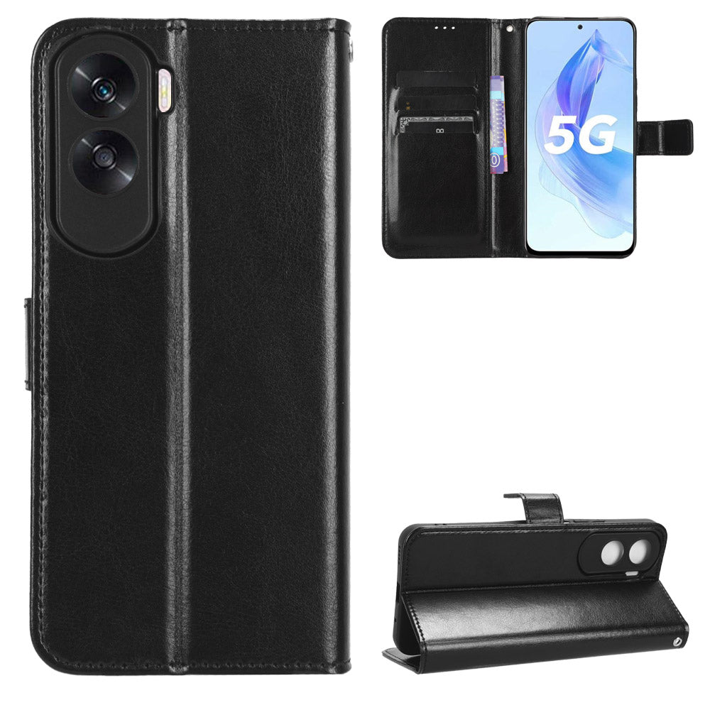 For Honor 90 Lite 5G / X50i 5G Crazy Horse Texture PU Leather Phone Wallet Case Stand Shockproof Cover