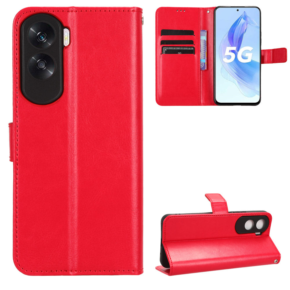 For Honor 90 Lite 5G / X50i 5G Crazy Horse Texture PU Leather Phone Wallet Case Stand Shockproof Cover