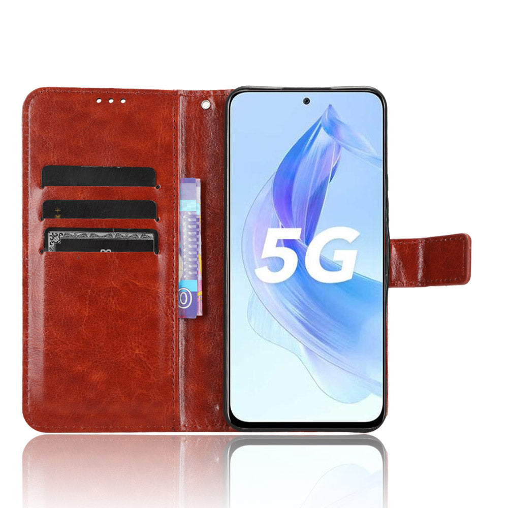 For Honor 90 Lite 5G / X50i 5G Crazy Horse Texture PU Leather Phone Wallet Case Stand Shockproof Cover