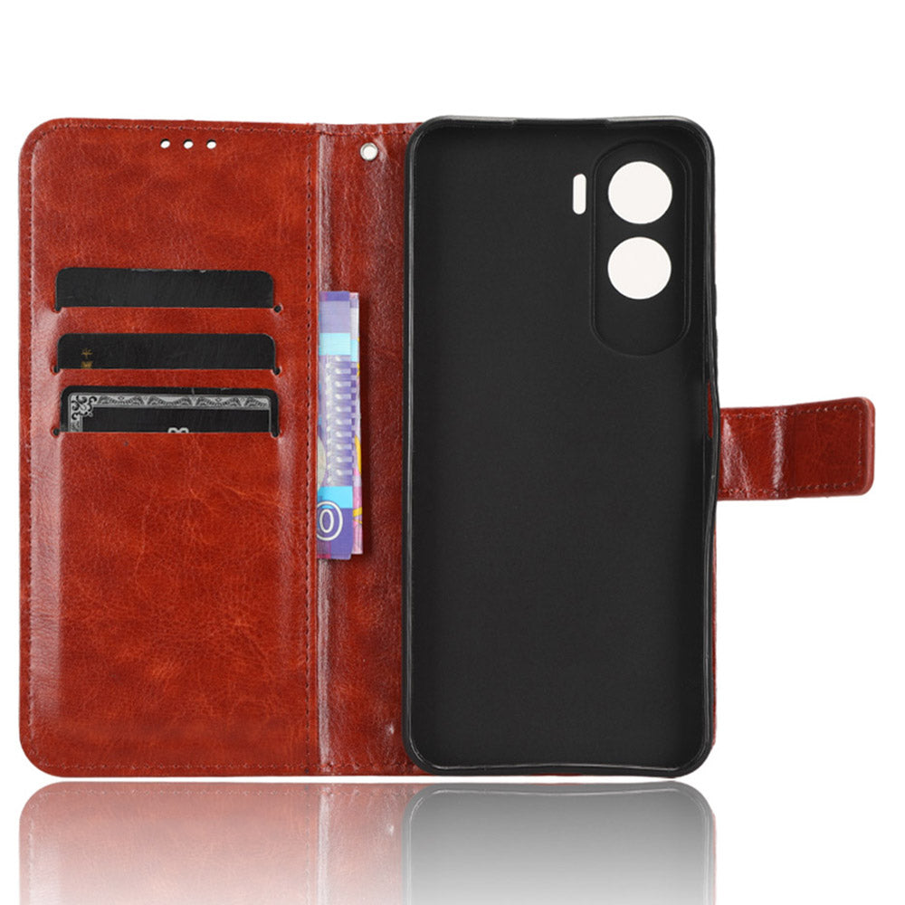 For Honor 90 Lite 5G / X50i 5G Crazy Horse Texture PU Leather Phone Wallet Case Stand Shockproof Cover