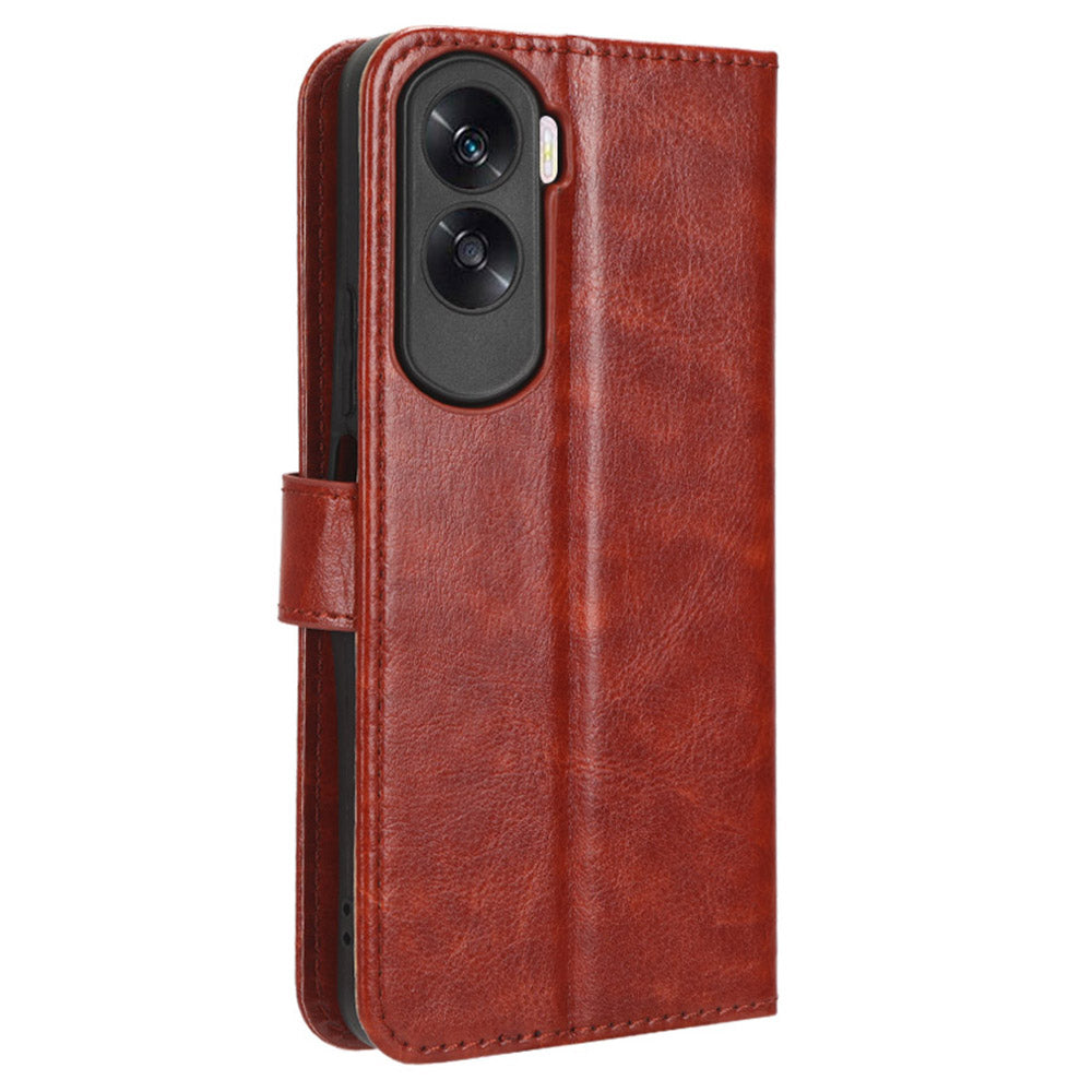 For Honor 90 Lite 5G / X50i 5G Crazy Horse Texture PU Leather Phone Wallet Case Stand Shockproof Cover