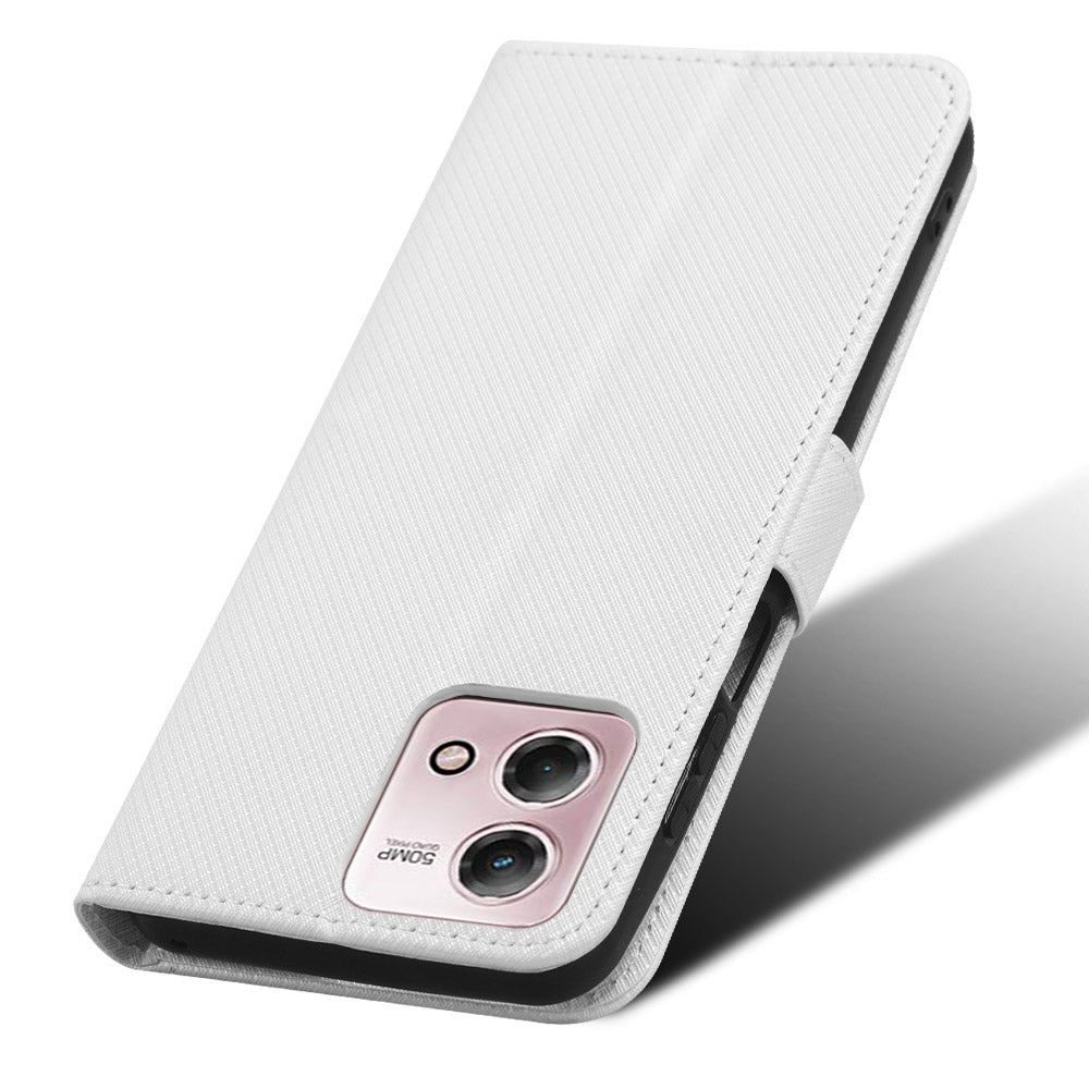 For Motorola Moto G Stylus (2023) PU Leather Flip Case Diamond Texture Wallet Stand Phone Cover