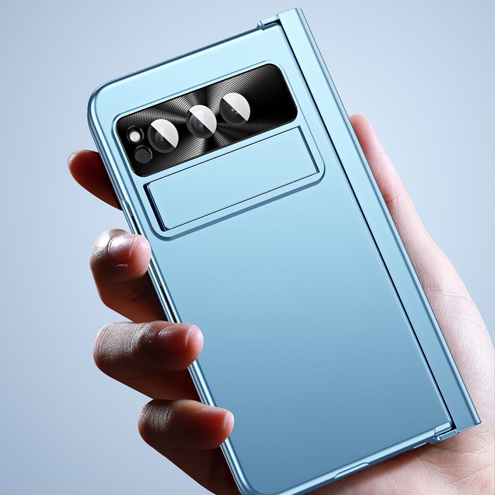 For Google Pixel Fold Electroplating Kickstand Phone Case PC Phone Cover