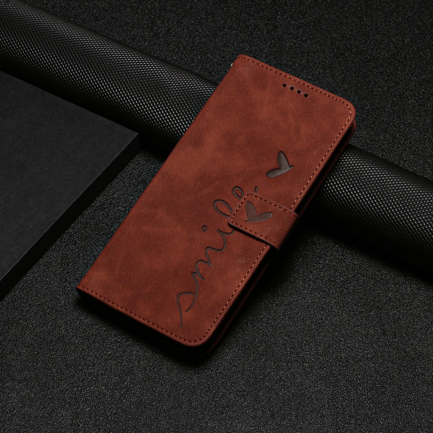 For Infinix Hot 30i Phone Cover Heart Imprint Leather Wallet Stand Phone Case with Shoulder Strap