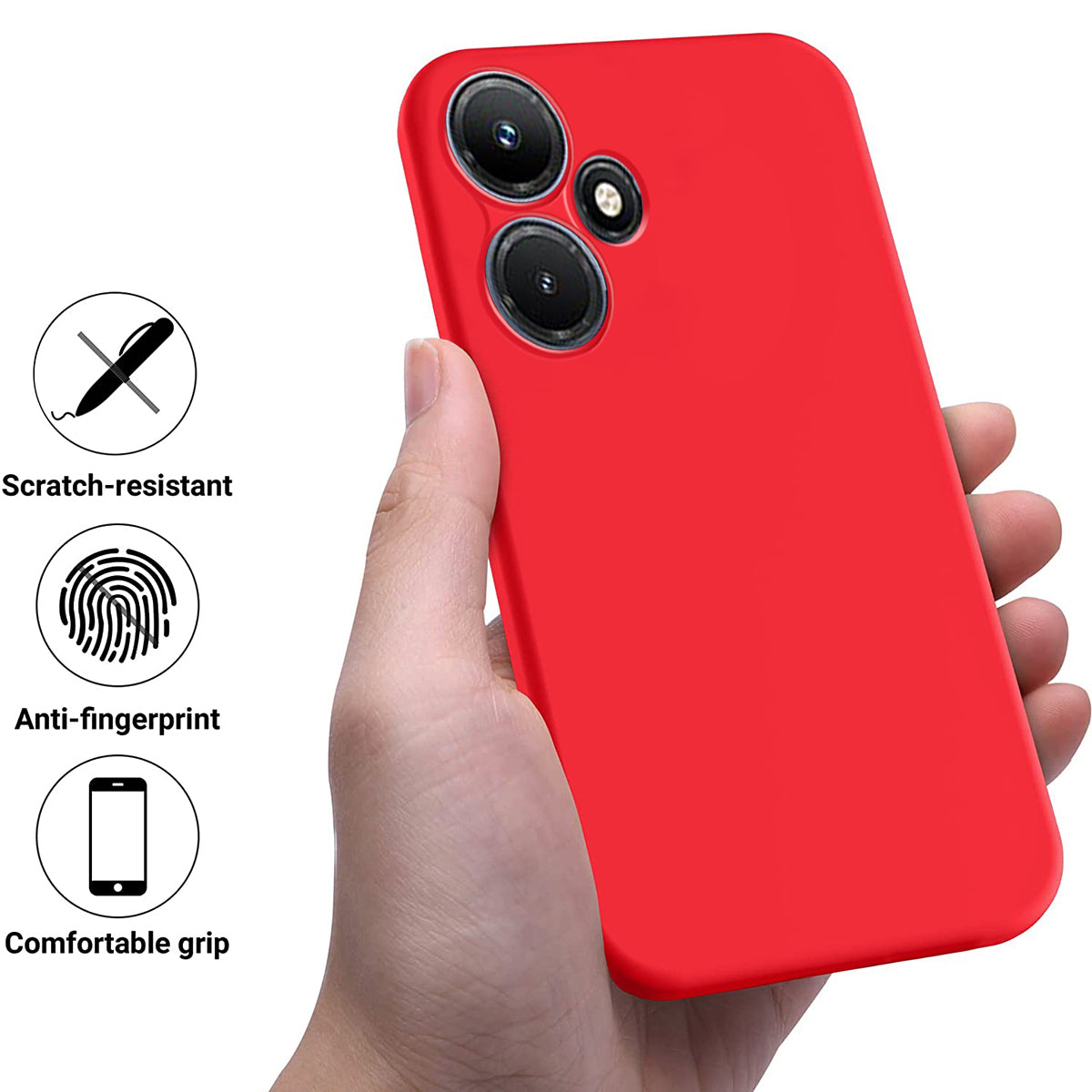 For Infinix Hot 30 Soft Lining Liquid Silicone Back Cover Drop-proof Mobile Phone Case
