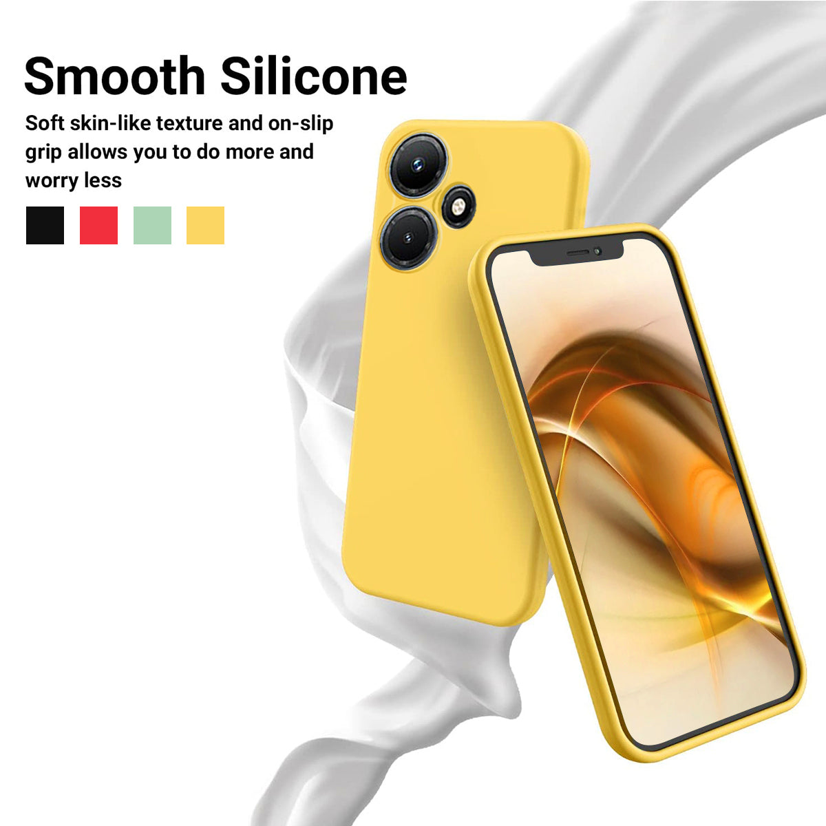 For Infinix Hot 30 Soft Lining Liquid Silicone Back Cover Drop-proof Mobile Phone Case