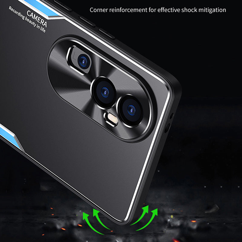 For Oppo Reno10 Pro+ 5G TPU + Aluminium Alloy Phone Case Kickstand Shockproof Phone Cover