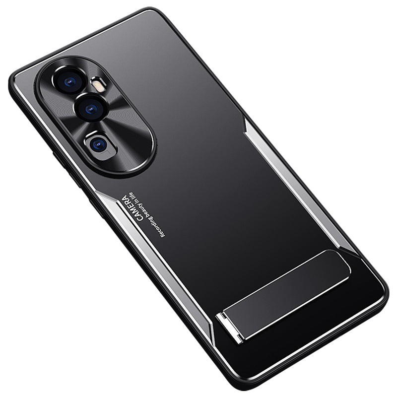 For Oppo Reno10 Pro+ 5G TPU + Aluminium Alloy Phone Case Kickstand Shockproof Phone Cover