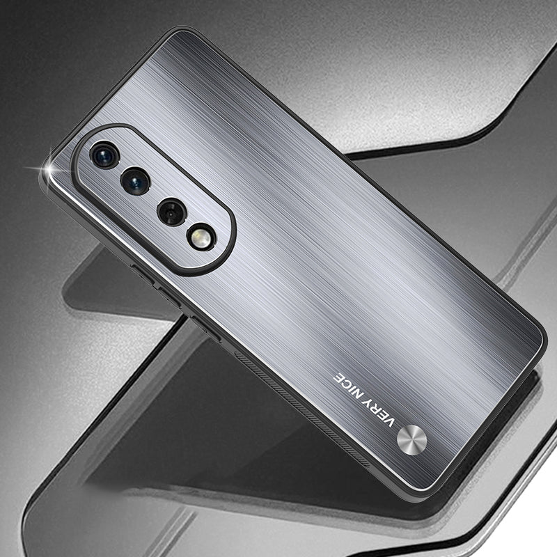 For Honor 90 Aluminium Alloy Back TPU Frame Phone Case Shockproof Brushed Cover
