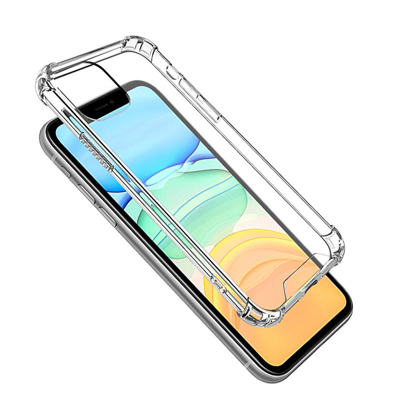 10Pcs For iPhone 14 Plus 1.5mm Corner Protection Phone Cover Acrylic + TPU Clear Phone Case