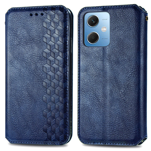 For Xiaomi Poco X5 5G / Redmi Note 12 5G (Global) / (China) / (India) Phone Cover Rhombus Imprint Stand Leather Wallet Case