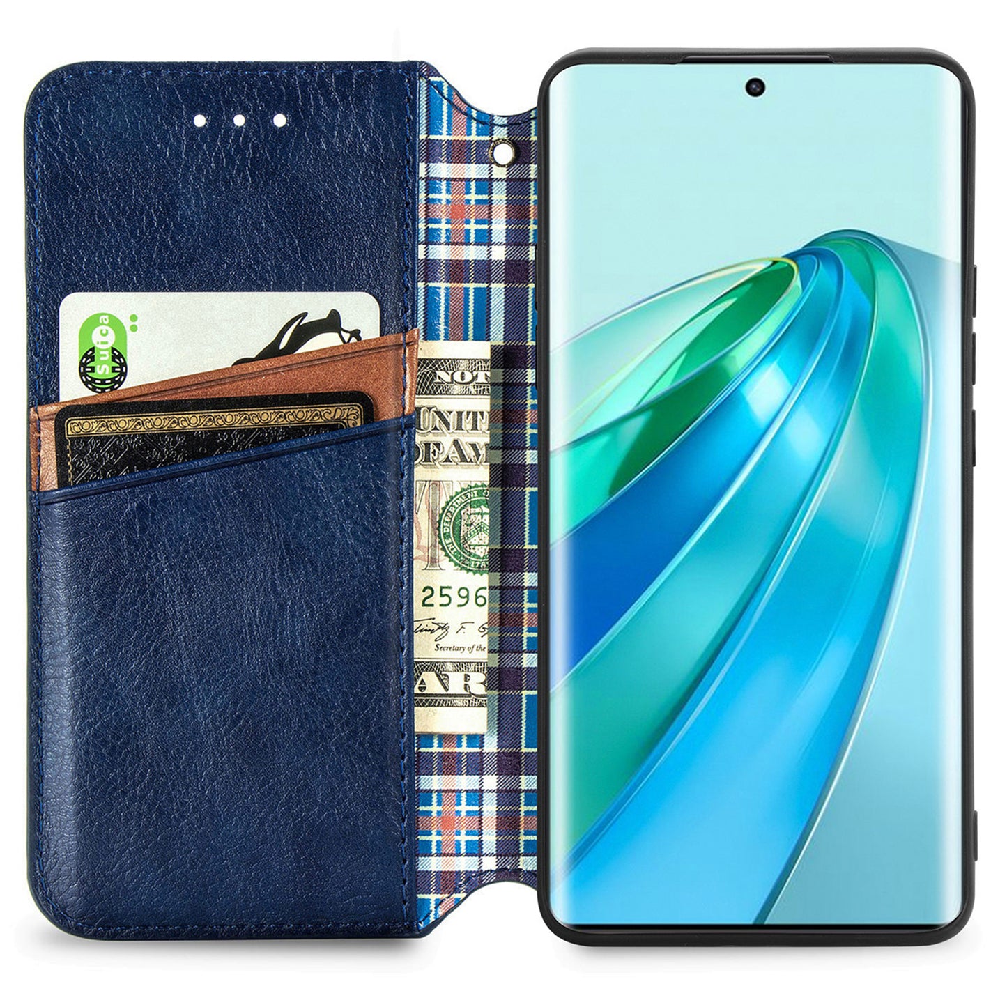 For Honor X40 5G / X9a 5G / Magic5 Lite 5G Rhombus Imprint Shockproof Cover Leather Wallet Stand Phone Case