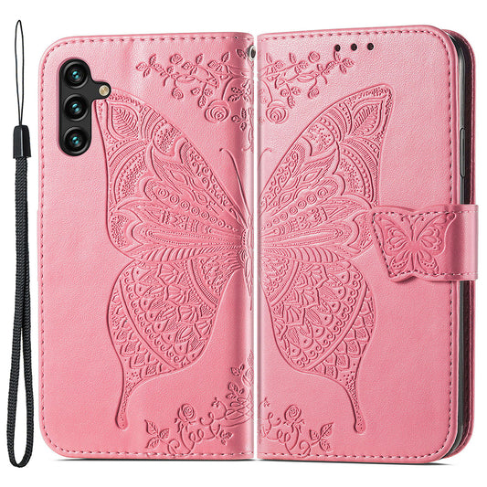 For Samsung Galaxy A24 4G Stand Wallet Case PU Leather Butterfly Imprinted Flip Phone Cover