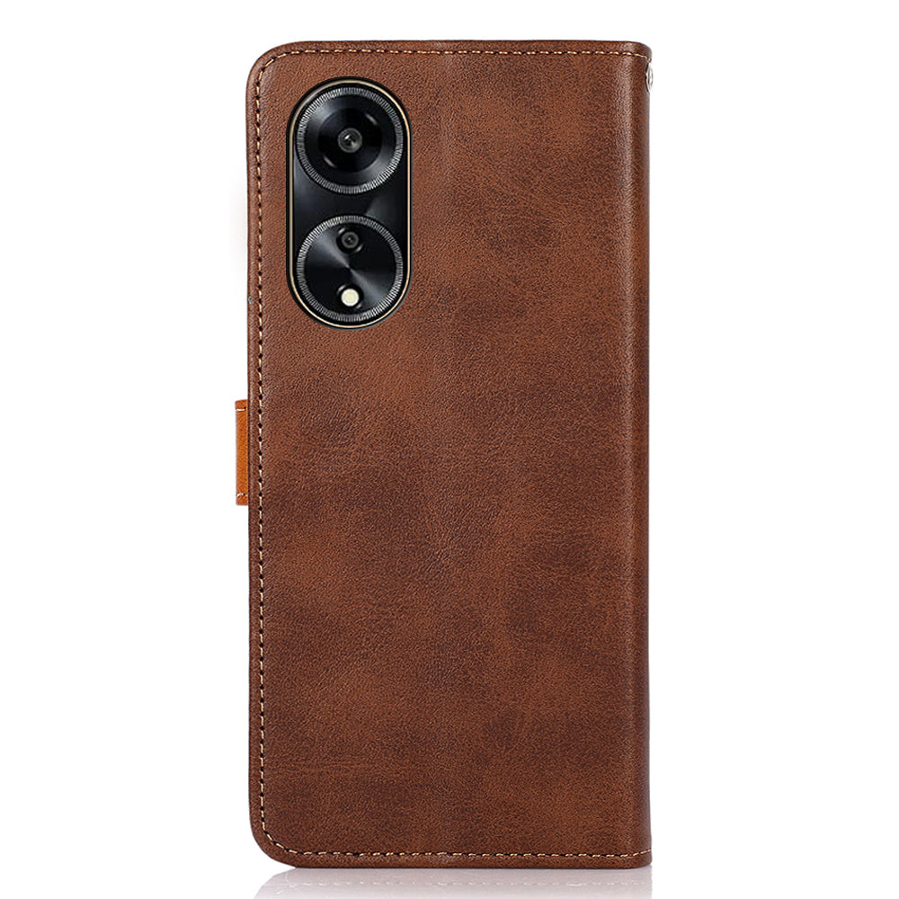 KHAZNEH For Oppo A1 5G Shockproof PU Leather Phone Cover Cowhide Texture Wallet Stand Case