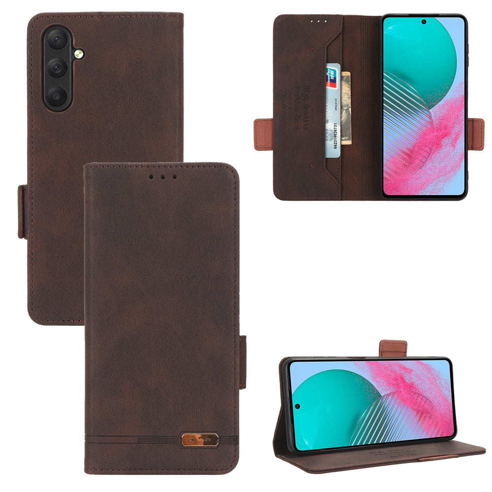 For Samsung Galaxy M54 5G / F54 5G Wallet Phone Case Hardware Decor PU Leather Cover with Stand