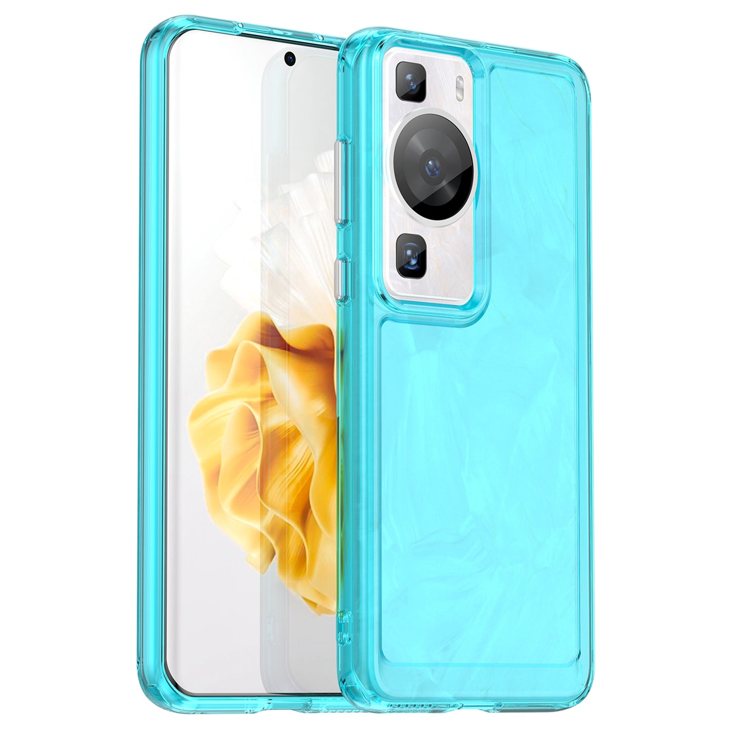 For Huawei P60 / P60 Pro Candy Series Anti-fall Air Cushions Clear TPU Phone Case Back Protector Cover