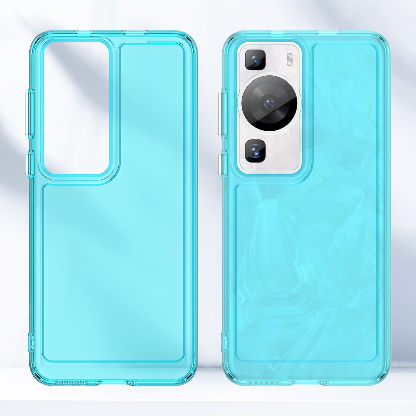For Huawei P60 / P60 Pro Candy Series Anti-fall Air Cushions Clear TPU Phone Case Back Protector Cover