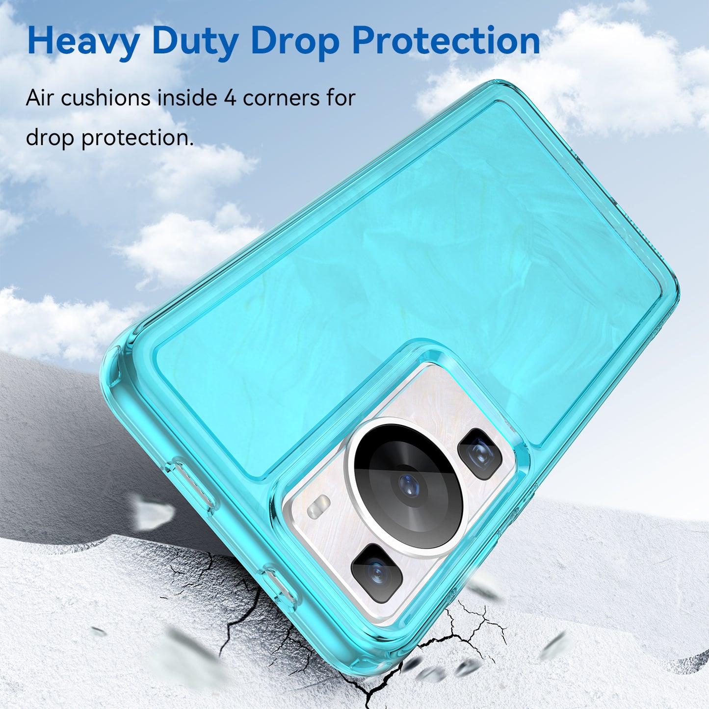 For Huawei P60 / P60 Pro Candy Series Anti-fall Air Cushions Clear TPU Phone Case Back Protector Cover