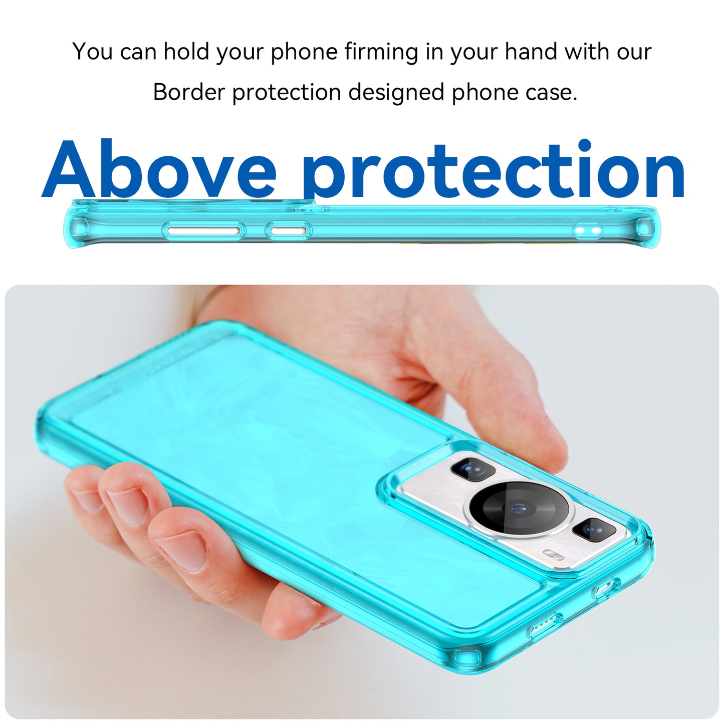 For Huawei P60 / P60 Pro Candy Series Anti-fall Air Cushions Clear TPU Phone Case Back Protector Cover