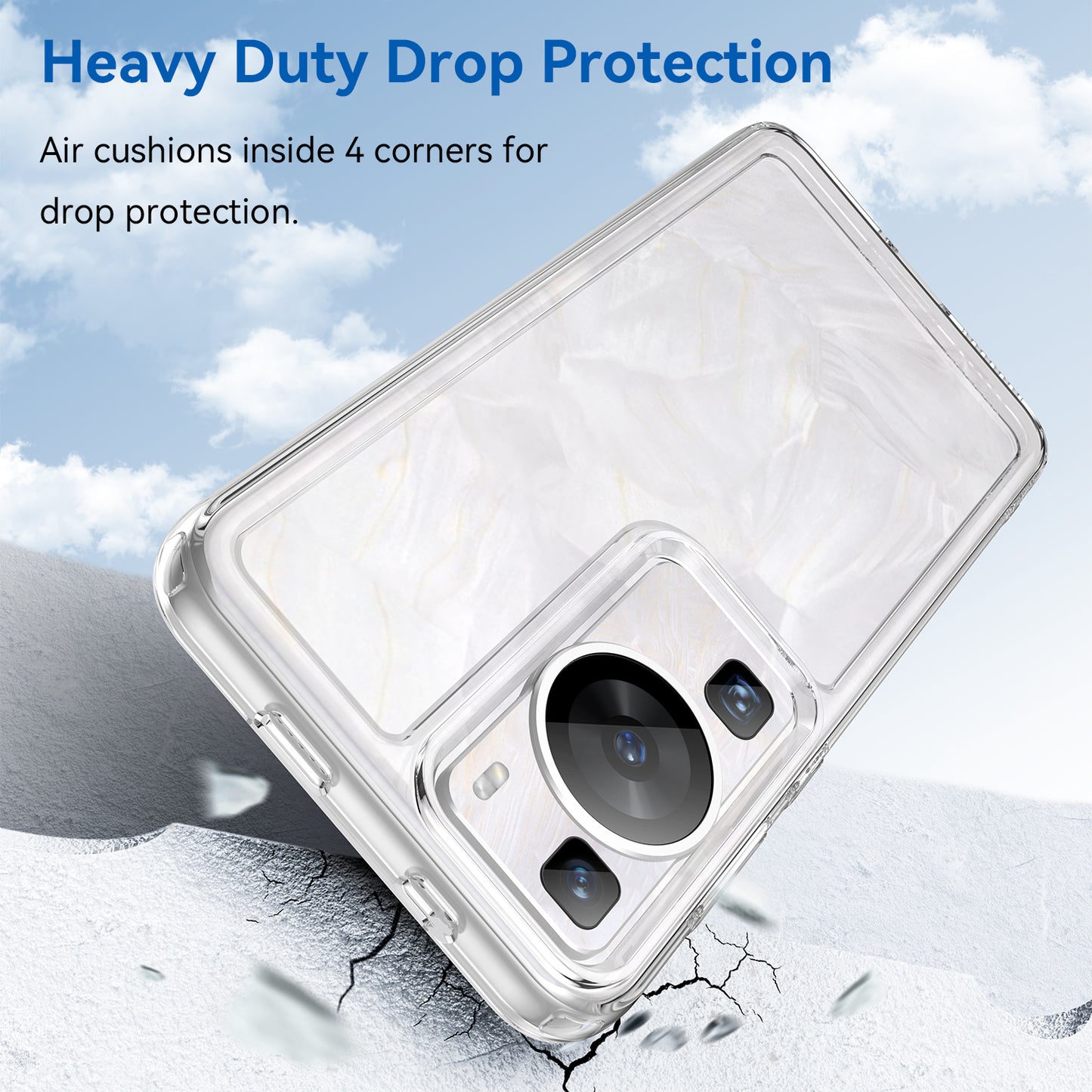 For Huawei P60 / P60 Pro Candy Series Anti-fall Air Cushions Clear TPU Phone Case Back Protector Cover