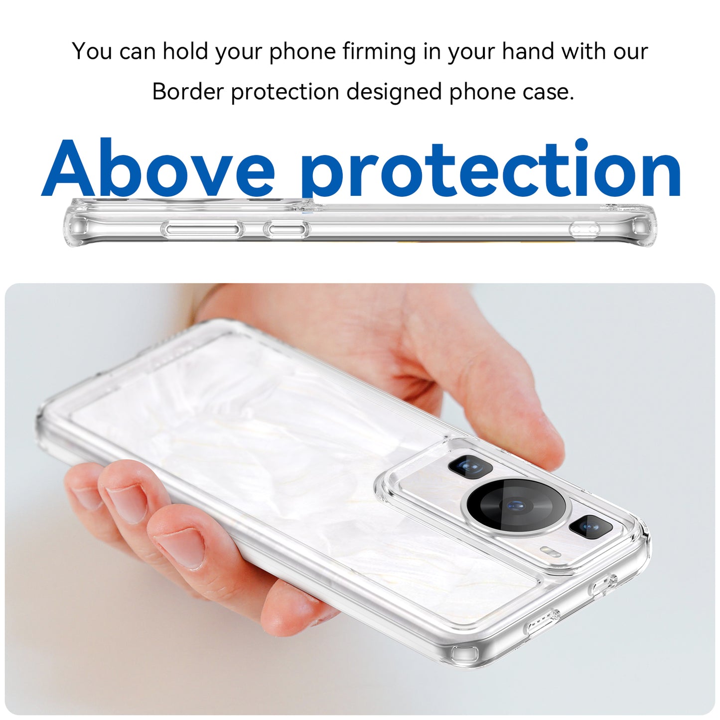 For Huawei P60 / P60 Pro Candy Series Anti-fall Air Cushions Clear TPU Phone Case Back Protector Cover