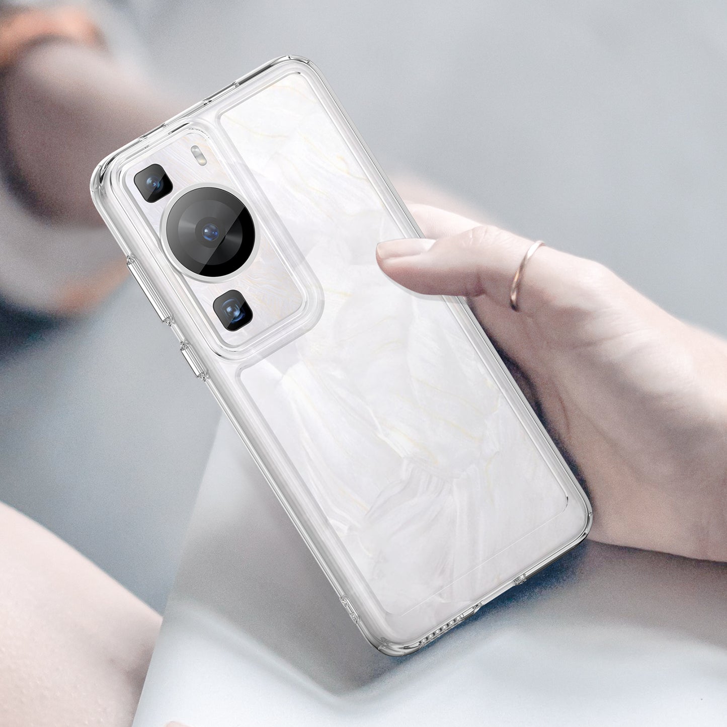 For Huawei P60 / P60 Pro Candy Series Anti-fall Air Cushions Clear TPU Phone Case Back Protector Cover