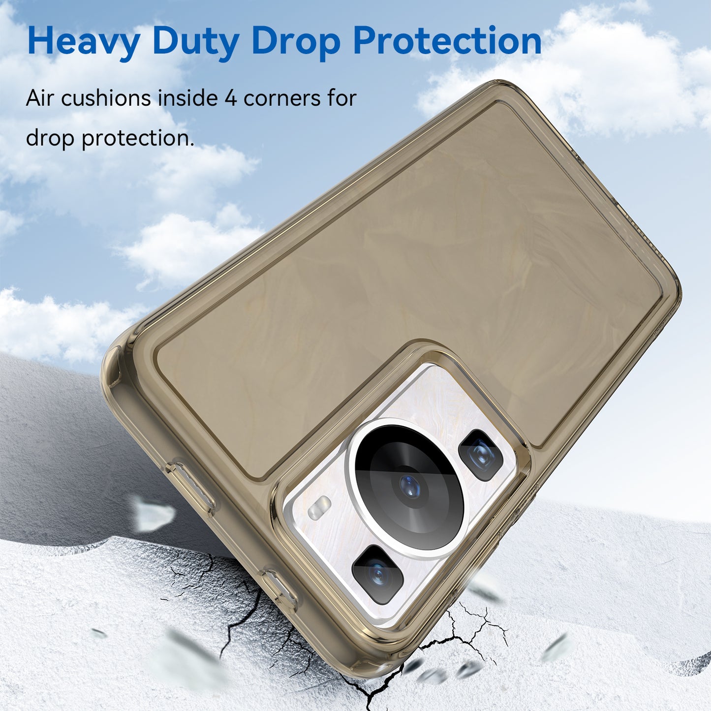 For Huawei P60 / P60 Pro Candy Series Anti-fall Air Cushions Clear TPU Phone Case Back Protector Cover