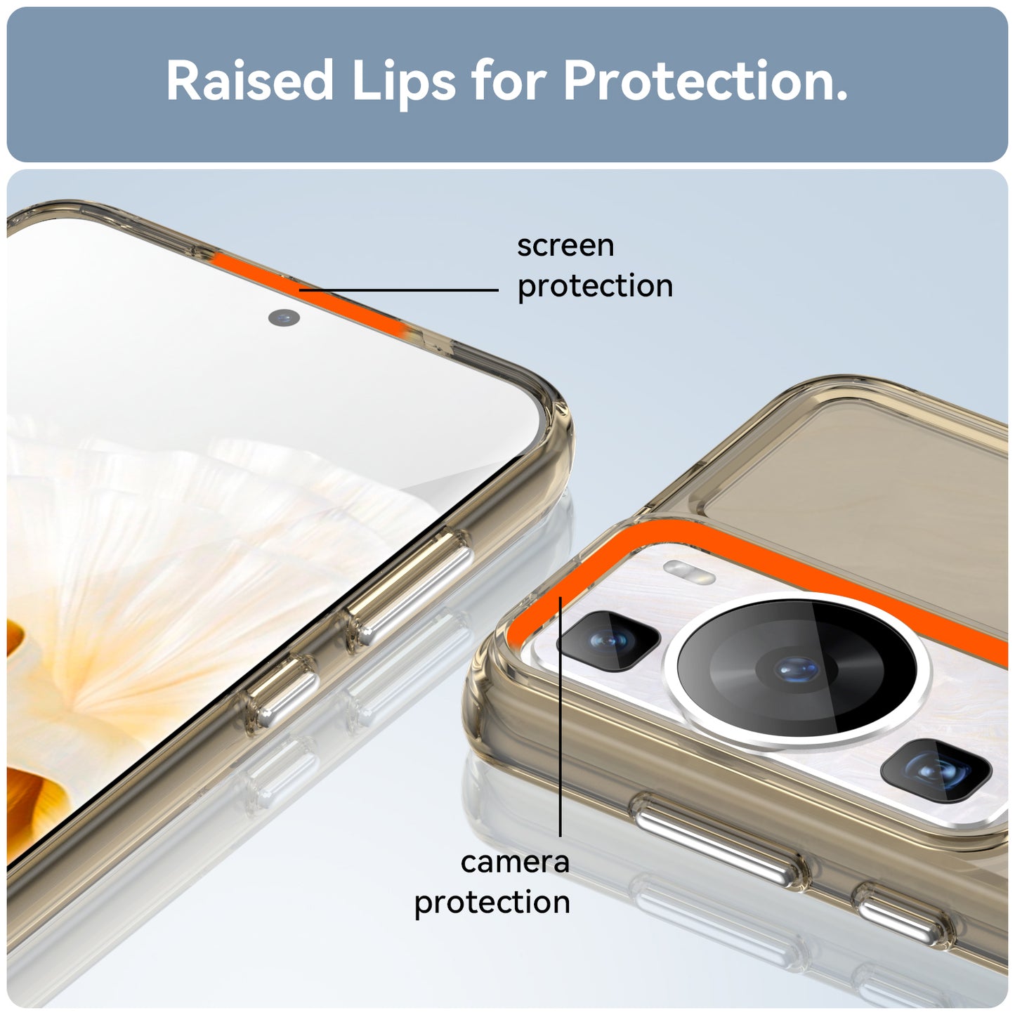 For Huawei P60 / P60 Pro Candy Series Anti-fall Air Cushions Clear TPU Phone Case Back Protector Cover