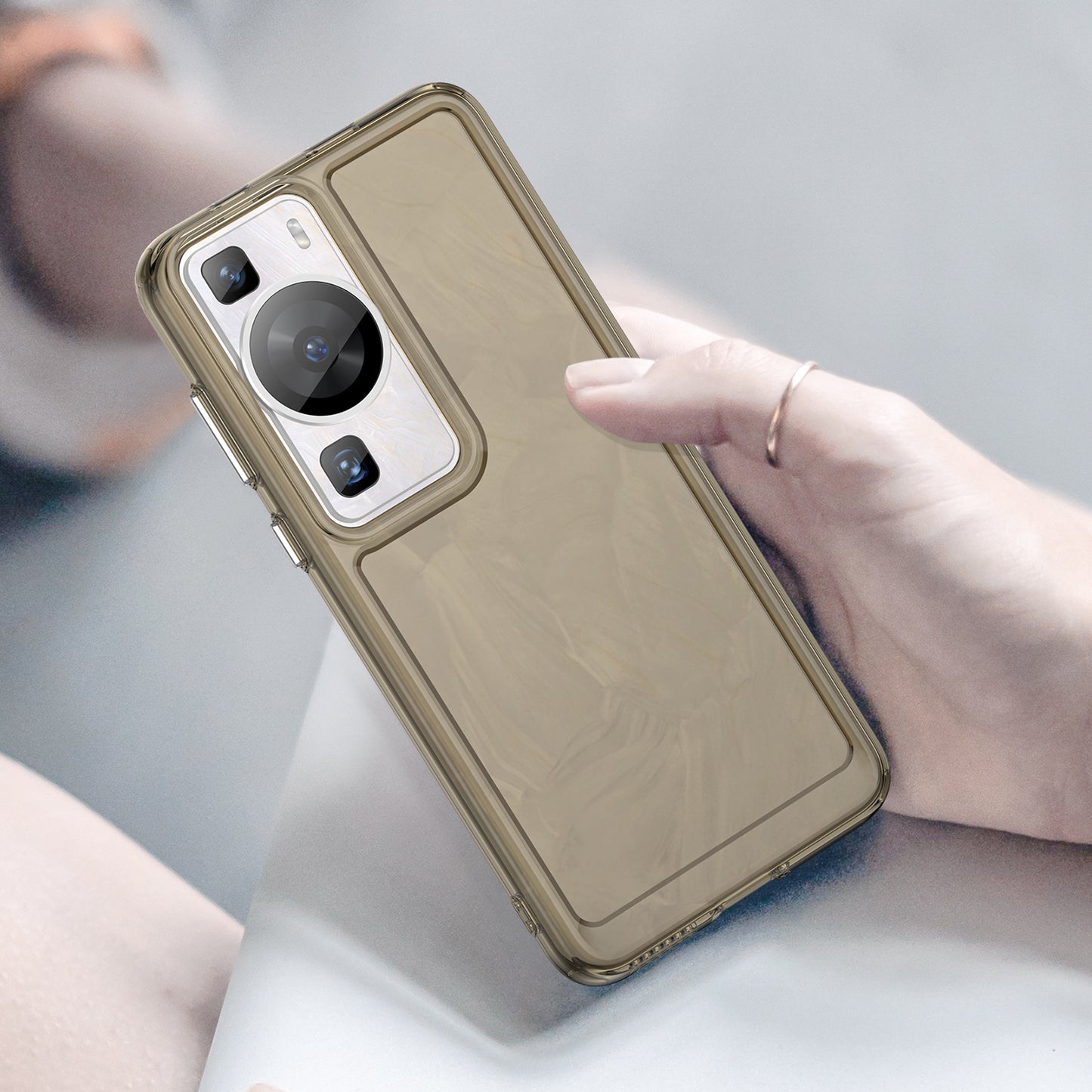 For Huawei P60 / P60 Pro Candy Series Anti-fall Air Cushions Clear TPU Phone Case Back Protector Cover