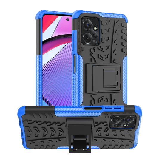 For Motorola Moto G Power 5G PC+TPU Kickstand Cover Tyre Pattern Anti-slip Phone Case