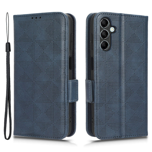 For Samsung Galaxy M54 5G / F54 5G PU Leather Wallet Phone Case Imprinted Triangle Phone Cover with Stand