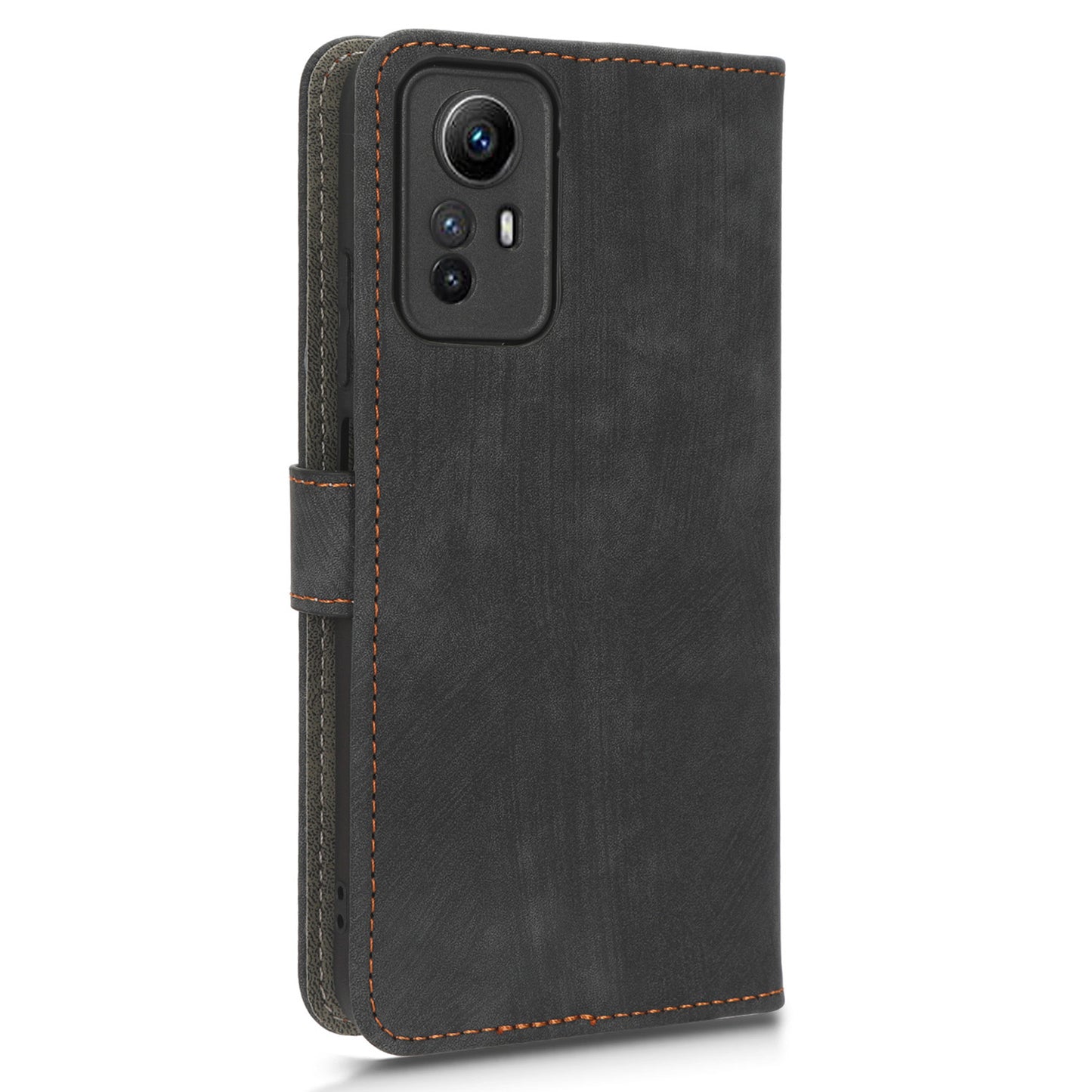 RFID Blocking Phone Case for Xiaomi Redmi Note 12S 4G , Wallet Stand Leather Cover with Strap