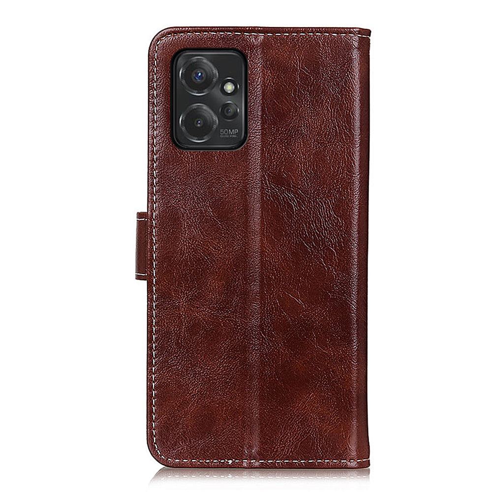For Motorola Moto G Power 5G Wallet Stand Phone Leather Case Retro Crazy Horse Texture Phone Cover
