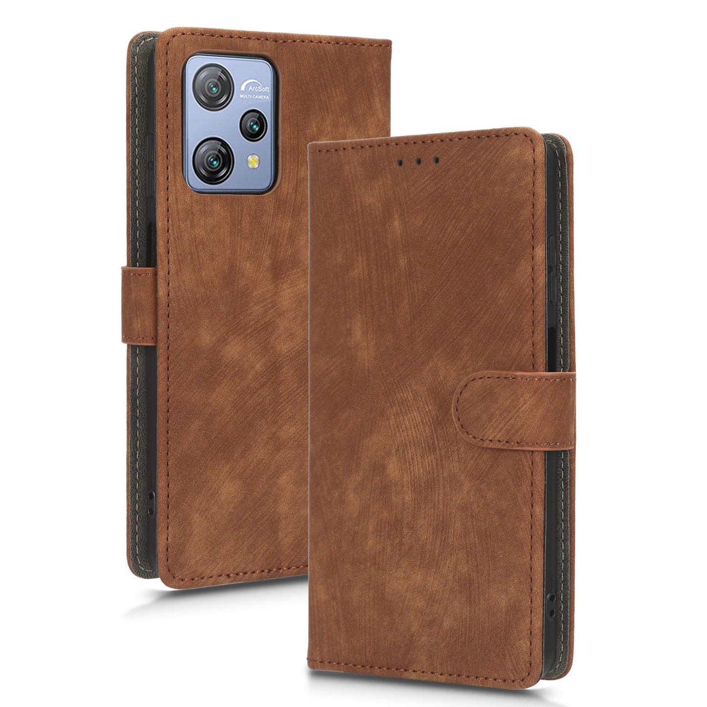 RFID Blocking Wallet Cover for Blackview A53 / A53 Pro , PU Leather Foldable Stand Phone Case with Strap