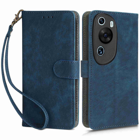 PU Leather Wallet Cover for Huawei P60 Art , RFID Blocking Phone Stand Case with Strap