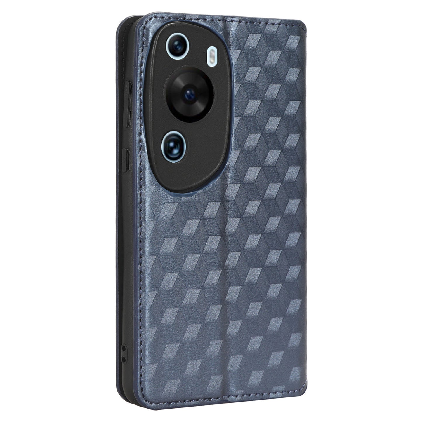Phone Case for Huawei P60 Art Foldable Stand Wallet PU Leather Rhombus Imprinted Cover