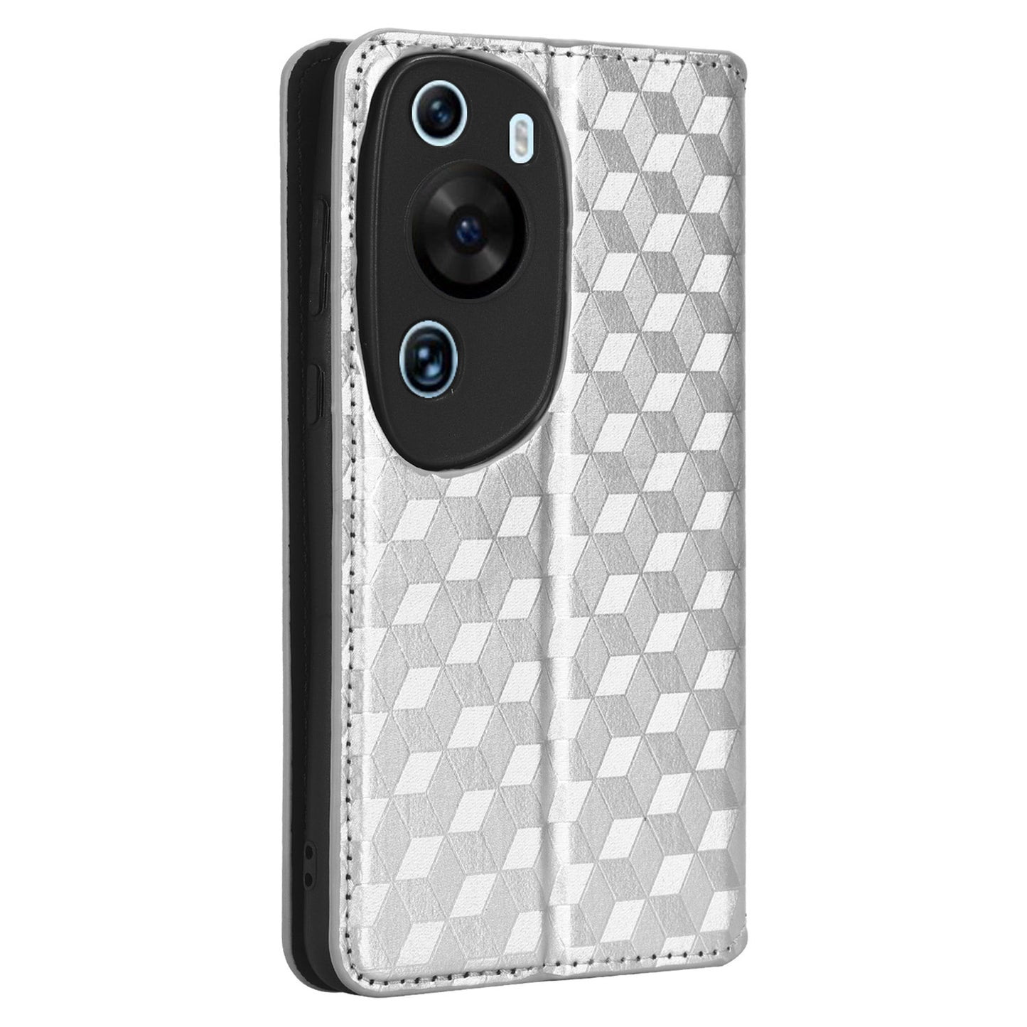 Phone Case for Huawei P60 Art Foldable Stand Wallet PU Leather Rhombus Imprinted Cover