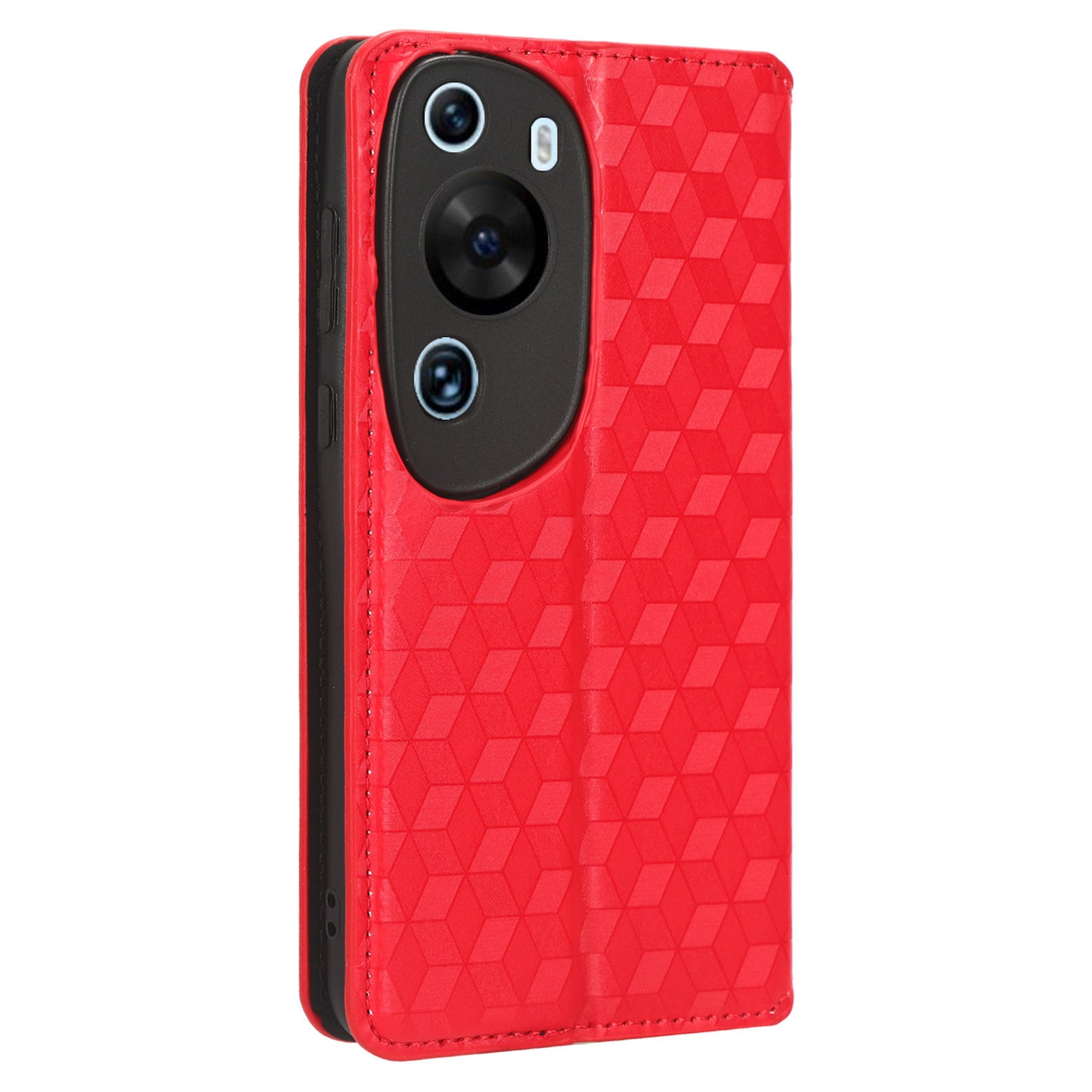 Phone Case for Huawei P60 Art Foldable Stand Wallet PU Leather Rhombus Imprinted Cover